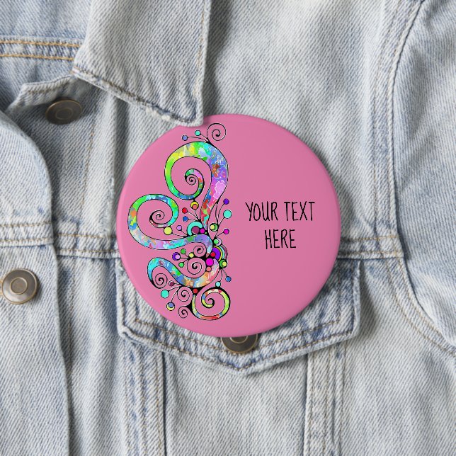 Spiralherz Handgemalt Design 1 Button (Beispiel)