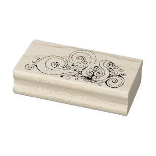 Spiralherz Handgemalt Design 1 Gummistempel