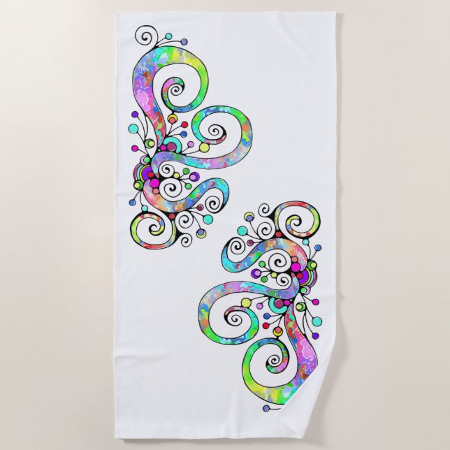 Spiralherz Handgemalt Design 1 Strandtuch (Vorderseite)