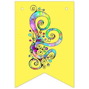 Spiralherz Handgemalt Design 1 Wimpelkette