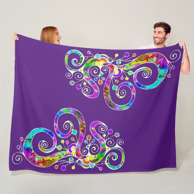 Spiralherz Handgemalt Design 2 Fleecedecke (Beispiel)