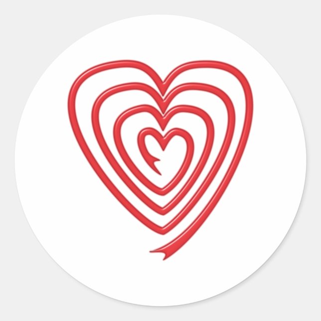 Spiralherz spiral heart runder aufkleber (Vorderseite)
