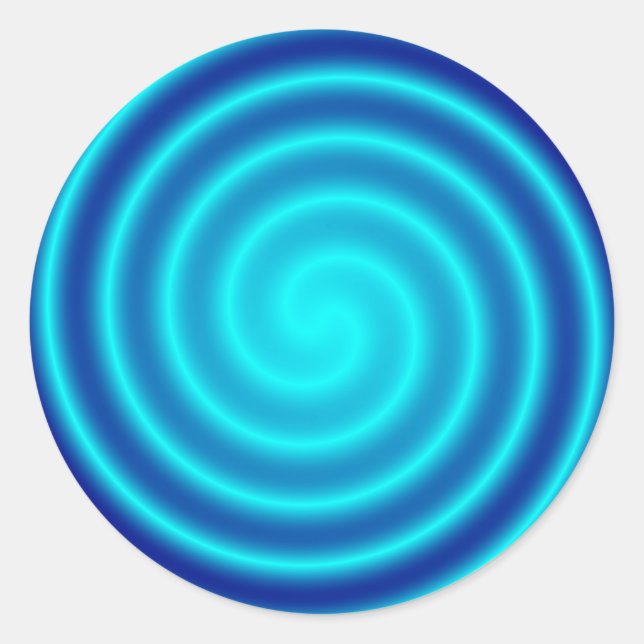 Spiraling Blue Vertigo Runder Aufkleber (Vorderseite)