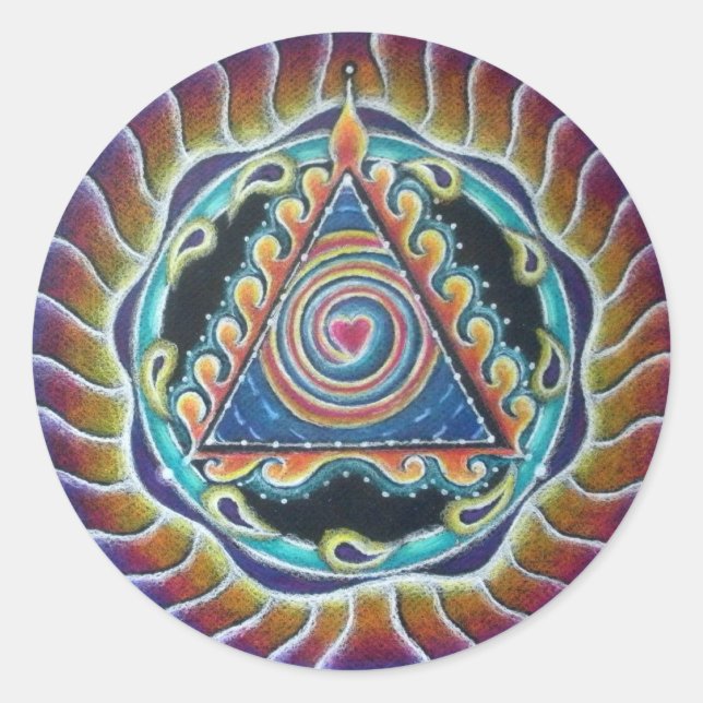 Spiraling Heart Mandala Sticker (Vorderseite)