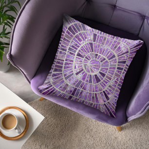 Spiralmosaik - Amethyst auf Perle Kissen
