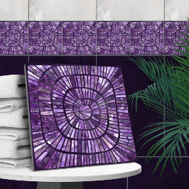 Spiralmosaik - Amethyst-Fluorit Fliese
