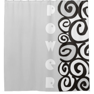 Spiralmuster Schwarz & Weiß + Ihre Ideen Duschvorhang