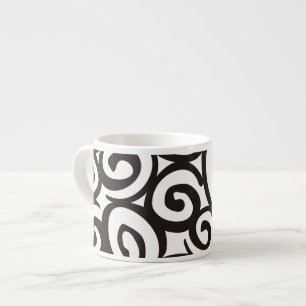 Spiralmuster Schwarz & Weiß + Ihre Ideen Espressotasse