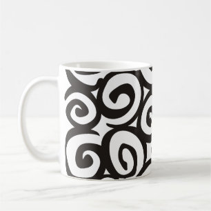 Spiralmuster Schwarz & Weiß + Ihre Ideen Kaffeetasse