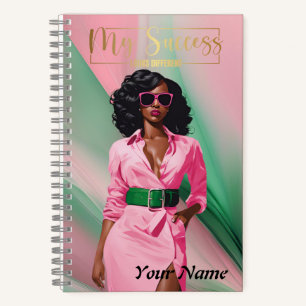 Spiralnotebook A5 Rosa und Grün Abstrakt Notizbuch