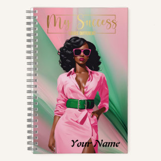 Spiralnotebook A5 Rosa und Grün Abstrakt Notizbuch