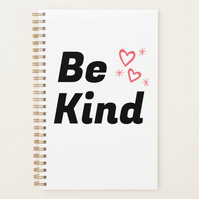 SpiralNotebook "Be Kind" Planer (Vorderseite)