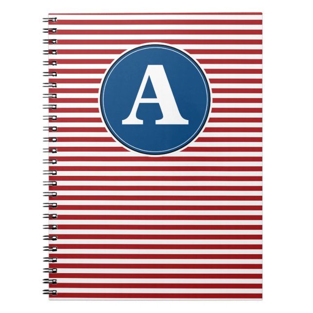 Spiralnotebook, benutzerdefinierte Monogramm-Vorla Notizblock (Vorderseite)