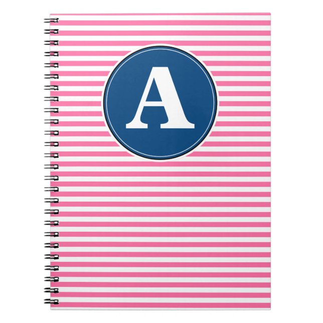 Spiralnotebook, benutzerdefinierte Monogramm-Vorla Notizblock (Vorderseite)
