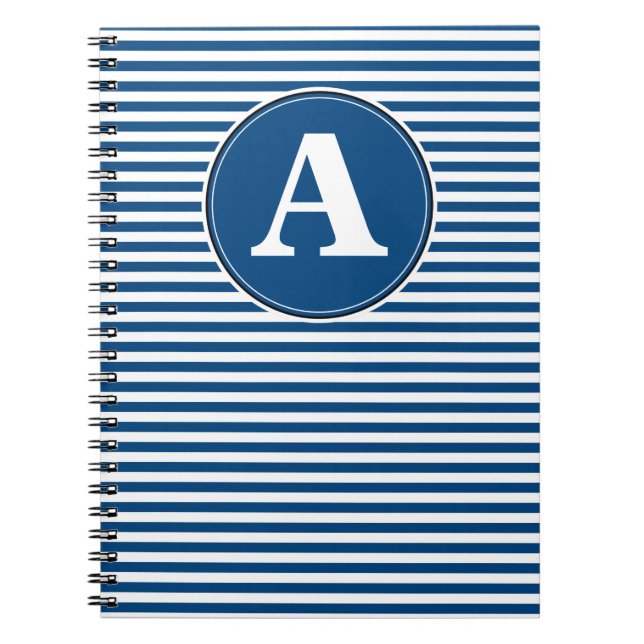 Spiralnotebook, benutzerdefinierte Monogramm-Vorla Notizblock (Vorderseite)