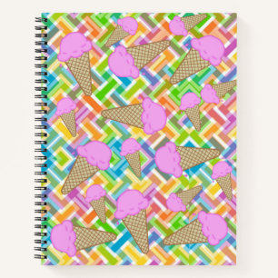 SpiralNotebook Erdbeere Eis Zickzack Notizbuch