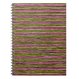 SpiralNotebook, gestrichene Streifen Pink & Chartr Notizblock