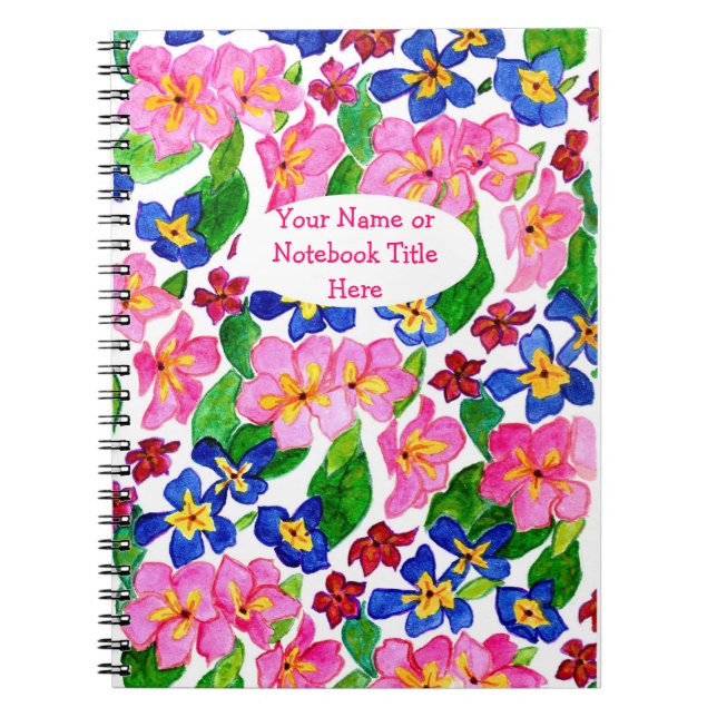 SpiralNotebook, individuell anpassbar, rosa und bl Notizblock (Vorderseite)