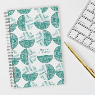 SpiralNotebook mit aquamariner Circle Geometric Mu Notizbuch