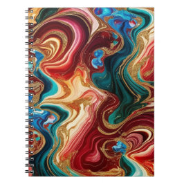 SpiralNotebook mit farbigem Marmordesign Notizblock