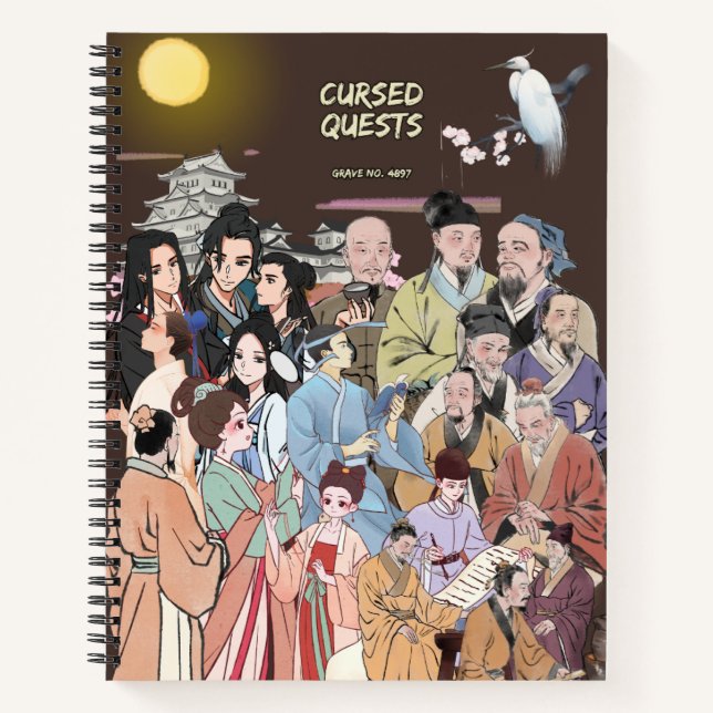 SpiralNotebook mit geschwungenen Quests Notizbuch (Vorderseite)