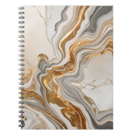 SpiralNotebook mit goldgelber Marmor-Touch Notizblock