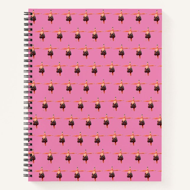 SpiralNotebook mit rosa Fuchsia Design Notizbuch (Vorderseite)