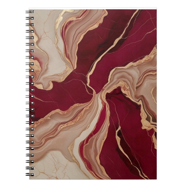 SpiralNotebook mit rotem Marmor Notizblock (Vorderseite)