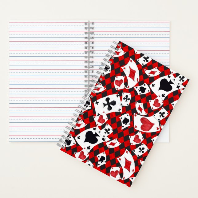 SpiralNotebook mit roter Alice im Wunderland Notizbuch (Innen)