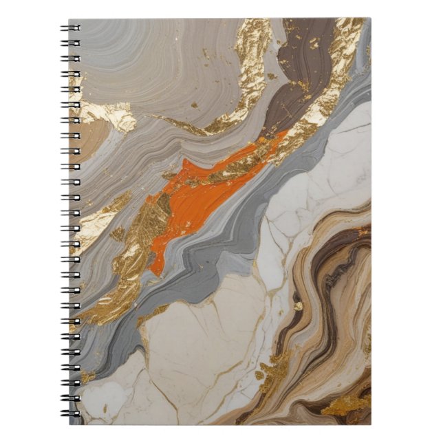 SpiralNotebook mit traumhaften Orange- und Grauwel Notizblock (Vorderseite)
