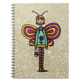 SpiralNotebook, Niedlichere Butterfly Girl Notizblock
