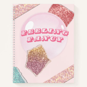 SpiralNotebook - rosa Glitzer Notebook Notizbuch
