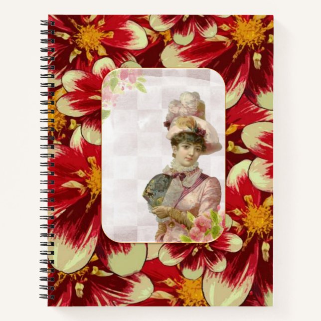 SpiralNotebook Viktorianische Frau Notizbuch (Vorderseite)