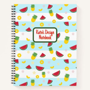 Spiralnotizblock   Ananas Watermelon Pattern Notizbuch