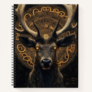 Spiralnotizbuch – Mystischer Hirschhüter | Fantasy Notizbuch
