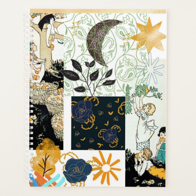 Spiralplaner mit Vintager Grafik Planer (Vorderseite)