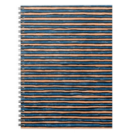 Spiralplatte, gestrichene Streifen, blau & orange Notizblock