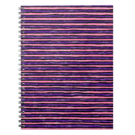 Spiralplatte, gestrichene Streifen, rosa und Lila Notizblock