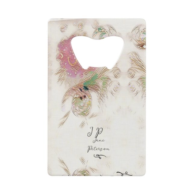 Spiralrosa Geldbeutel Flaschenöffner (Vorderseite)