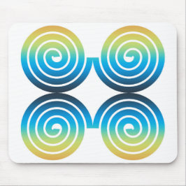 SPIRALS BLAUE GRÜNES PATTER MOUSEPAD
