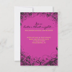 SPIRALS & STARS Bat Mitzvah Party Card Einladung