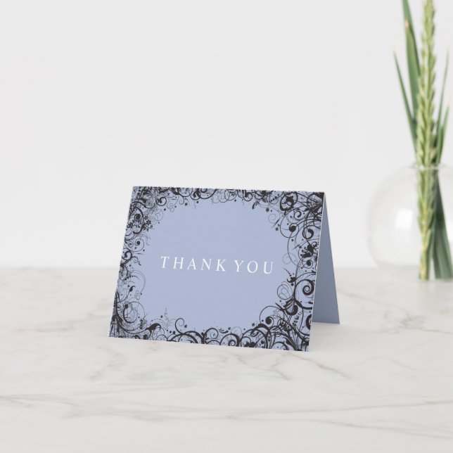SPIRALS & STARS Folded WEDDING Thank You Card Dankeskarte (Vorderseite)