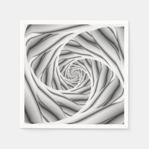 Spiralschritte in Schwarz und Weiß Serviette