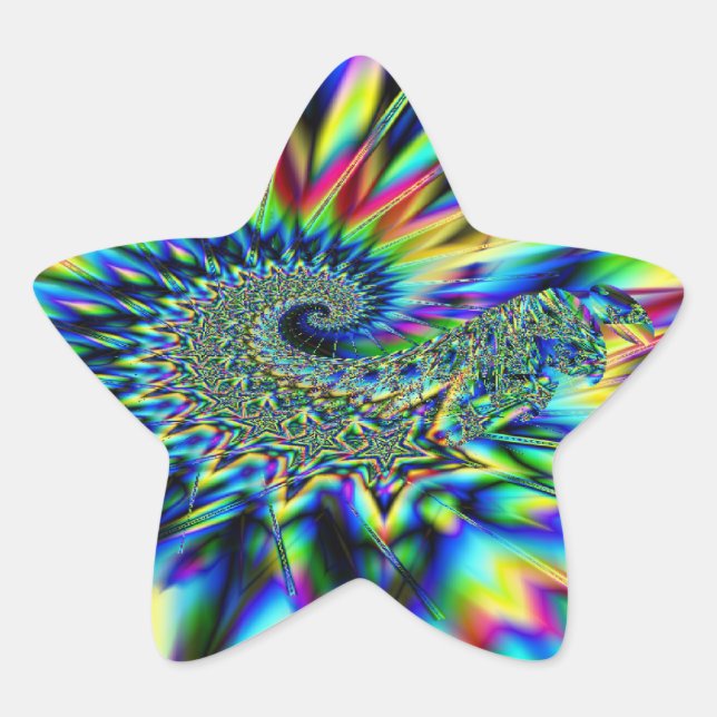 Spiralstars Fraktal Sticker (Vorderseite)