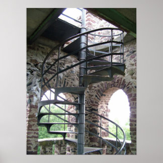 Spiraltreppe am Dichtersitzturm in der Masse. Poster
