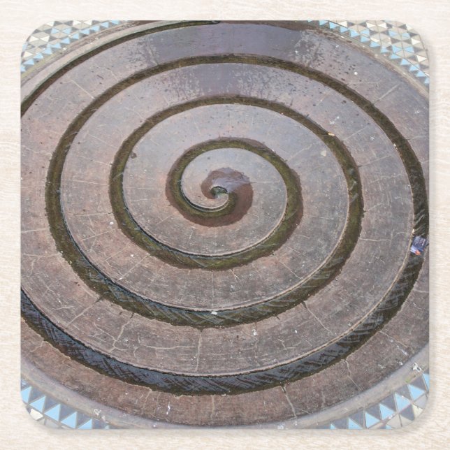 Spiralwasserbrunnen - Koln, Deutschland - Unterset Rechteckiger Pappuntersetzer (Vorderseite)