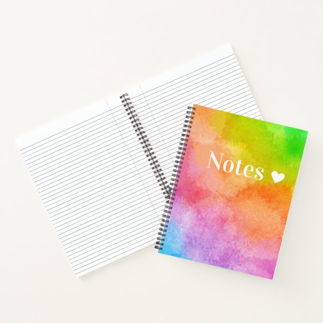 Spiralwasserfarben-gefärbte Krawatte Notizbuch (Innenseite)