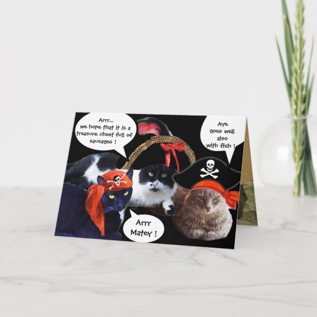 SPIRATKATZEN,ANTIQUE PIRATEN TREASKARTEN KARTE (Vorderseite)