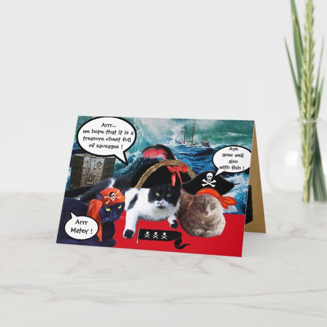 SPIRATKATZEN,ANTIQUE PIRATEN TREASKARTEN KARTE (Vorderseite)