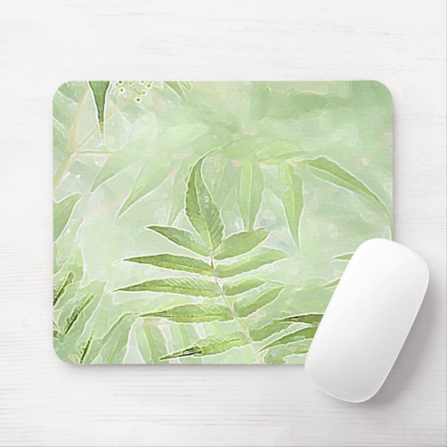 Spirea Blätter - Digitale Kunst Mousepad (Mit Mouse)